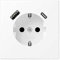 Jung LS1520-15CAWWM SCHUKO-Steckdose mit USB Typ AC (3A) mit erhöhtem Berührungsschutz (Thermoplast bruchsicher) Schneeweiß Matt Serie LS