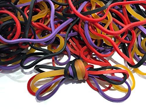 Rubber Bands, Size 117b (7 x 1/8'') Colorful Natural Rubber Band, 117 Heavy Duty Elastic Office Supplies Rubber Bands for Office Files Bank Paper Bills Money or School (1/4 Pound Bag)