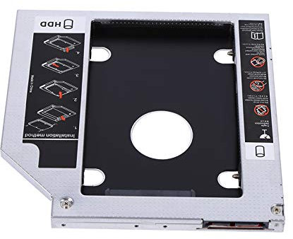 Unidad de disco duro de 9.5 mm Optical Bay Caddy 2.5Inch SATA-13Pin (6 + 7) Reemplazo de unidad óptica Adaptador de DVD óptico para computadora portátil con destornillador (segundo operativo)