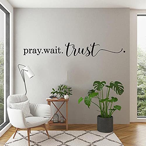 Zdklfm69 Wandtattoo Wandaufkleber Wandsticker Islamisches christliches Schlafzimmer Jesus betet Vertrauen Zitat Bibel-Vers-Vinyl-Dekor 100x14cm