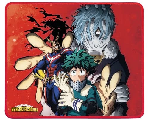 Konix My Hero Academia Tapis de Souris Gaming 32 x 27 cm - Base antidérapante - Surface en Silicone 3D - Rouge