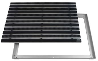EMCO Eingangsmatte DIPLOMAT Gummi + Bürsten schwarz 22mm + ALU Rahmen Schmutzfangmatte Fußabtreter Antirutschmatte, Größe:600 x 400 mm