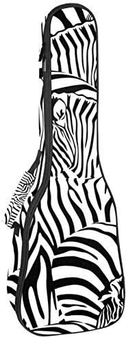 Rucksack für Konzert-Ukulele, strapazierfähig, mit Stauraum, Sopran-, Konzert-, Tenor-Ukulele, 10 mm, gepolsterte Tasche, cooles Zebra-Brillen-Muster