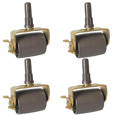 Metal Stem Heavy Duty Bed Frame Wheels Casters Rollers with Socket Sleeve Insters, Set of 4 Locking