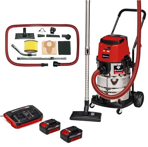 Einhell Professional Akku-Nass-Trockensauger TP-VC 36/30 S Auto Power X-Change (18V, Auto-Start Konnektivitätsfunktion, ECO-/BOOST-Funktion, inkl. 2x 4 Ah Akku & Twincharger)