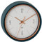 TFA Dostmann Wanduhr analog, 60.3547.20, Funkuhr, aus Metallrahmen mit kupferfarbenen Zeiger, Design, Petrol-grün, 223 x 70 x 223 mm