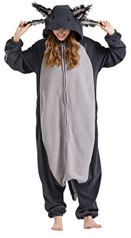 SAMGU Tiere Onesie Erwachsene Unisex Axolotl Jumpsuit Karneval Kostüm Halloween Pyjamas Cosplay Schlafanzug