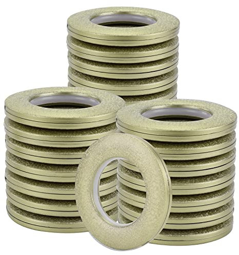 Knpwer 32 Stück Vorhang Ösenringe,Vorhangringe Stoffösen Runde Plastikringe Clips Innendurchmesser 40mm DIY Ringe für Fenstervorhang,Duschvorhang (Champagner Gold/Champagnerfarben)