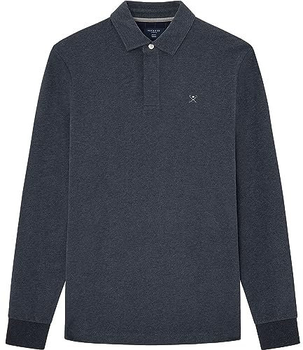 Hackett London Herren Ellbogen-Patch Rugby Polohemd, Braun (Asphalt), L