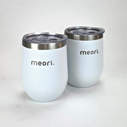 meori Insulated Wine Tumbler Set with Lids (2 Pack) Fits Insulated Wine totes