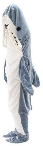 Kaxenig Hai Decke, Erwachsene Zum Anziehen Hai Decke Schlafsack Hai Decke Kostü, Super Soft Cozy Shark Sleeping Bag Shark Tail Wearable Fleece Throw Blanket, Shark Onesie Blanket