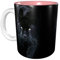 Lsjuee Pantera con ojos azules Tazas de café Taza de cerámica de 11 OZ para la oficina y el hogar Taza de té de agua dentro de rosa
