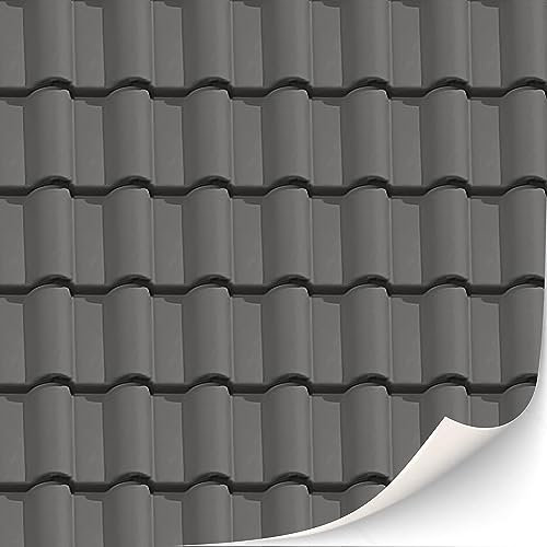 3 Sheets Self-Adhesive Roof Tiles and Shingles for Dollhouses Scale 1:12 (Black Roof Tiles)