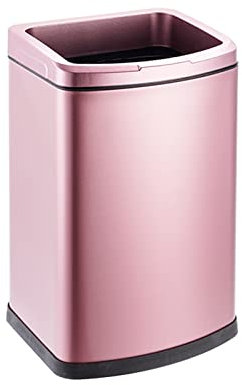 KHiry Poubelle ménagère en Acier Inoxydable avec Couvercle Ouvert créatif en Acier Inoxydable pour Salle de Bain, Cuisine, Salon, Chambre à Coucher, Poubelle (Couleur : Or Rose, Taille : 7 L) (Rose g
