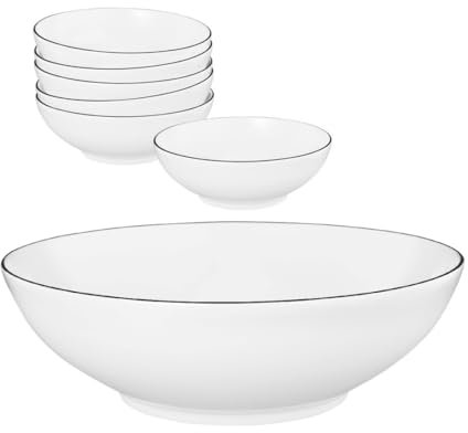 Seltmann Weiden Lido Black Line Schüssel 23 cm+ Dessertschale Set 7 tlg.
