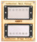 Micro de Guitare Jazz 2 Pièces, Micro Humbucker à Barre de Savon Magnétique ALNICO V à 2 Fils pour la Réparation de Guitare (bordure noire)