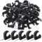 Swpeet 50Pcs Black Color Half Clamp J-Hook with Nail Assortment Kit, Plastic Small J Clamps Half Clamp Fixture, Cable Tacks Pex Hangers Ideal for 3/4 PEX Tubing Pipe Support
