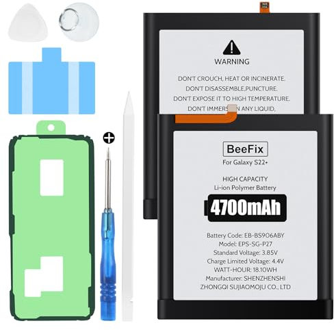 Batteria di ricambio per Samsung Galaxy S22 Plus, 4500 mAh, per Galaxy S22 + (EB-BS906ABY) con strumenti di riparazione professionali