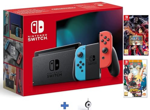 Nintendo_Switch Rouge/Bleu Néon 32Go [nouveau modèle] + Narutos Shippudens Ultimate Ninja Storm 4 Road To Boruto + One Piece Pirate Warriors 4 + Flash LED
