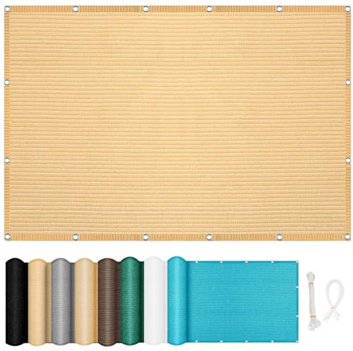 Toldo Vela de Sombra HDPE 1.5 x 3 m Resistente HDPE Prueba de Viento Vela de Sombra Solar Sombra, Malla Sombreadora Jardin, para Patio, Jardín, Exteriores, Color Crema