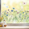 Wandtattoo Loft Fensterbilder Frühling mit Kornblumenwiese& Schmetterling – A4 Bogen, Wiederverwendbar – Frühlingsdeko Fenster, Frühlingsbild Fenster, Fensterdeko Frühling, Fensterfolie Frühling