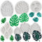 MYPRACS Lot de 5 moules en silicone en forme de feuille tropicale de Monstera pour décoration de gâteaux, cupcakes, biscuits, bonbons, chocolat, pâte à sucre, pâte polymère
