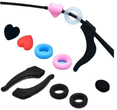 Crochets d'oreille antidérapants for lunettes, en Silicone, jambe, manchon d'oreille, bouchon de support, accessoires de fixation, pointe d'oreille, porte-lunettes (Color : Style D-clear)