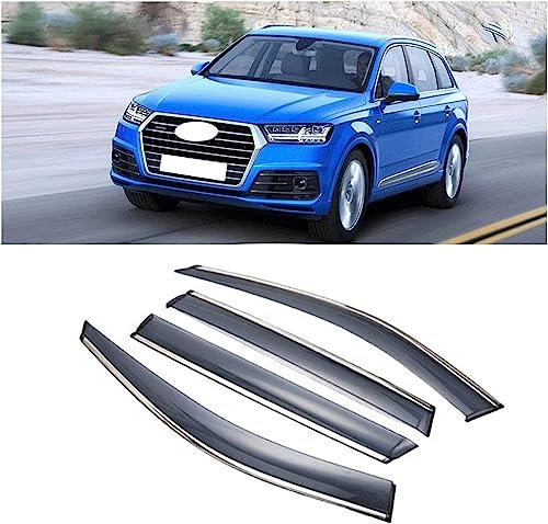 BURIL 4 Stück Auto Windabweiser für Audi Q7 2006-2019, Seitenscheiben Windabweiser Vorn Hinten Wasserdicht Langlebiger Regenabweiser