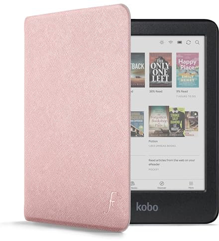 Forefront Cases Étui pour Kobo Clara Colour et Kobo Clara BW (Modèle: 2024) - Mince et Léger, Fonction Automatique Veille/Réveil Intelligente Étui, Coque (Housse) de Protection - Or Rose