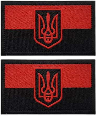 Ukrainische Dreizack-Flagge Tactical Moral Patch Ukraine Stickerei Diy Patch Tasche Zubehör Armbinde Roter und schwarzer Dreizack