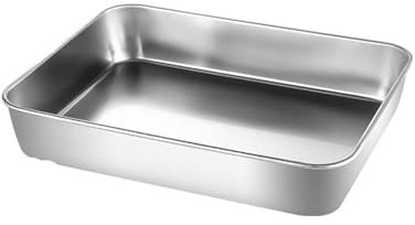 Bandeja Rectangular de acero inoxidable for hornear, utensilios for hornear comida, barbacoa, plato de almacenamiento de Pan y fruta con asa, plato hondo, herramientas de cocina Mujer Bolso De Hombro