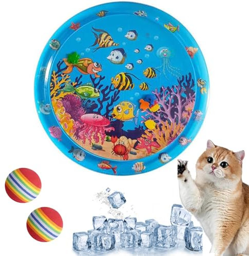 Wasserspielmatte Für Katzen, Summer Cat Water Mat, Aqua Matte, Aqua Miez Katzenmatte, Wasserspielzeug (B:65 * 65cm)