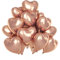 Rose Glod Heart Ballloons,18 Inch Rose Gold Aluminum Love Heart Shaped Balloons for Bridal Wedding Engagement Anniversary Birthday Party Baby Shower Valentines Day Decorations