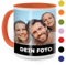 Cimpress Tasse selbst gestalten, Personalisierte Kaffeetasse mit Foto und Text bedrucken lassen, Fototasse, Werbetasse, Firmentasse mit Logo - aus Keramik, Orange, 325 ml Füllinhalt