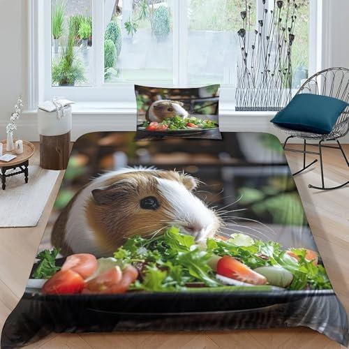 NXYDEPPEV Meerschweinchen Bettbezug Set Bettwäsche-Sets Kinderbettwäsche-Set Reißverschluss Mit Kissenbezug Betten Set Für Jungen Und Mädchen, Kinder Single（1Tier5x200cm）