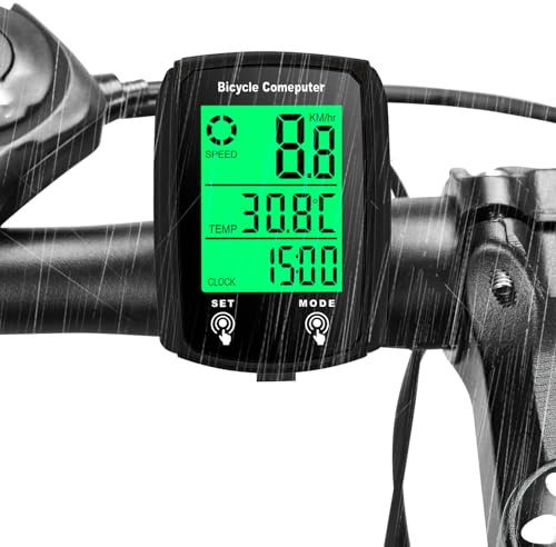 Bike Computer, 19 Functions IP54 Waterproof GPS Bicycle Speedometer Odometer Universal Cycle Computer Automatic Start/Stop MTB with Backlit LCD Display Touch Screen Bike Road Cycling Accessories