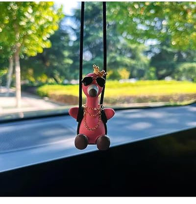 Autodekoration Niedliche Gips-Flamingo-Autodekoration Anhänger Schaukel Flamingo Auto-Innendekoration Für Auto-Geschenke Kawaii-Autozubehör Auto Hängende Ornamente(Style 1)