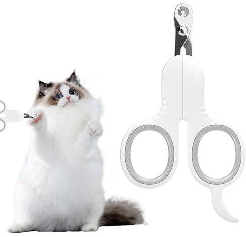 Rixotix Ciseaux à griffes pour chats, coupe-ongles de sécurité en acier inoxydable, pour débutants, idéal pour chiens, chiots, lapins et petits animaux