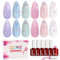 Ozzeal Pastel & Glitter Flake Gel Nail Polish, Hema Free 6 Colors Ice Cream White Green Pink Lavender Blue Macaron Easter Spring Summer U V Light Gel Polish Kit for Salon and Nail Art DIY