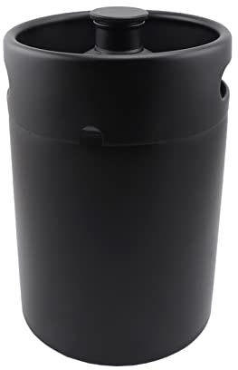 XFYESL Heimbrau-Sets 2L / 3.6L / 5L Homebrew Bier Minifass Druckbeaufschlagter Growler Mattschwarzer Fassbierspender Druckminderer(Black 5L)
