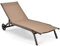 COSTWAY Sole reclinabile con schienale a 6 livelli, lettino giardino esterno con ruote, tenda regolabile, porta bicchiere, carico 150 kg, per piscina, spiaggia, balcone, (marrone chiaro, stile 2)