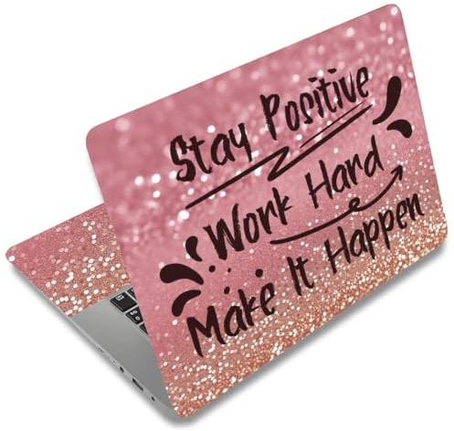 SUPERDANT Stay Positive Laptop Cover Motivational Text Universal Laptop Skin 12 13 13.3 14 15 15.4 15.6 Inches Vinyl Stickers Removable Notebook Personalized Protector