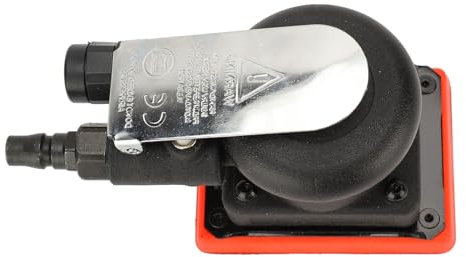 Quadratische Luftschleifer Hochgeschwindigkeit Pneumatische Schleifmaschine 12000 U/min für Autowachsen polieren 75 x 100 mm schwarzer Eisen Kunststoff