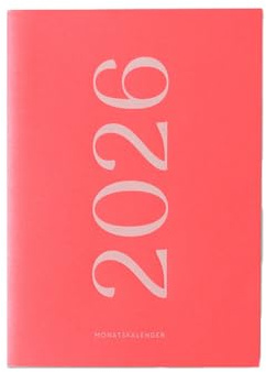 Odernichtoderdoch Monatskalender 2026 „Neon“ – Planer mit Monatsübersichten, minimalistisch, stilvoll, übersichtlich, mit Jahresübersichten und Platz für Notizen und Kontakten