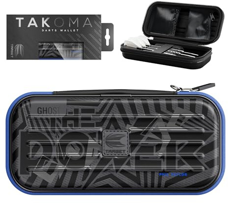 Target Darts Phil Taylor Ghost Series Takoma Wallet Regular – Dartkoffer schwarz/weiß | The Power“ Darttasche mit Reißverschluss | professionelles Zubehör | Platz für 3 komplett montierte Darts