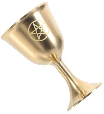Pentagramm Kelchbecher aus Kupfer 8x5x5cm für Zeremonien | Goldene Vintageform, 8x5x5cm, Vielseitig Einsetzbar, Mystische Note, Passende Deko für Altar und Ritual