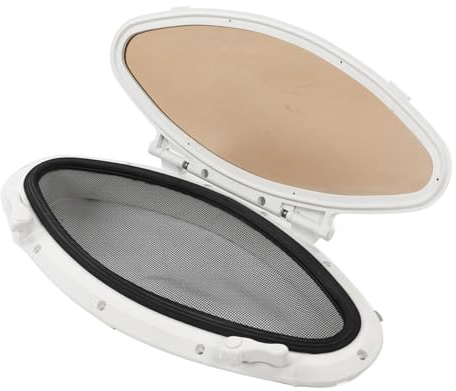 SMTYXS Oblò Ovale con Apertura Verso L'interno da 470x210 Mm, Anti-UV Impermeabile Maniglia Anti-Insetti, Adatto for Yacht, Navi E Camper Specchio Trasparente