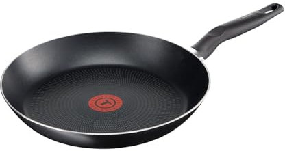 Tefal B3240422 Basic Pfanne 24 cm | Universalpfanne mit Antihaftversiegelung | Bratpfanne Thermo-Signal Temperaturanzeiger | spülmaschinengeeignet | Allzweckpfanne | Schwarz