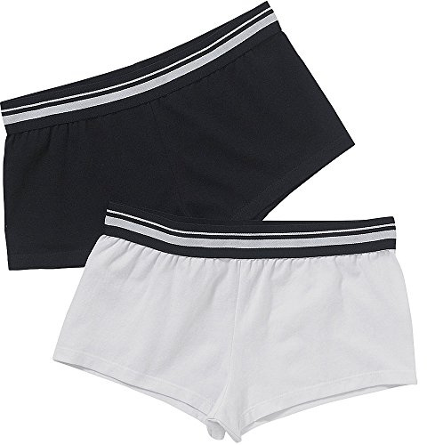 Just Essentials Girls Back To School 2 Pack Hipster Briefs Sporty Style UK Seller - Black/White - 7/8 Years