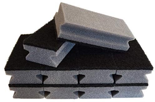 Sonty Lot de 10 éponges Jumbo XL noires (gris, 15 x 7 x 4 cm)